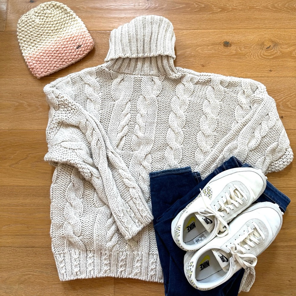 Topshop Oversized Cable Sweater